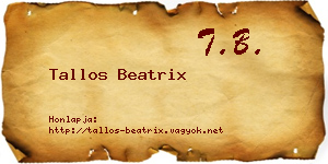 Tallos Beatrix névjegykártya