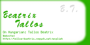 beatrix tallos business card